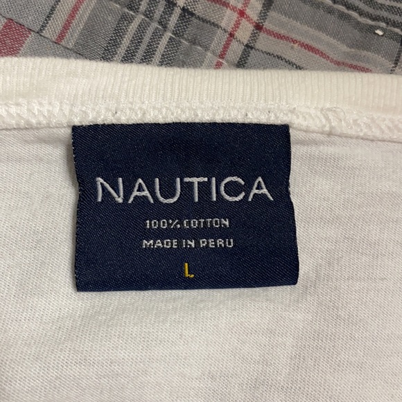 Nautica Large White Graphic Longsleeve T-Shirt - Picture 3 of 3